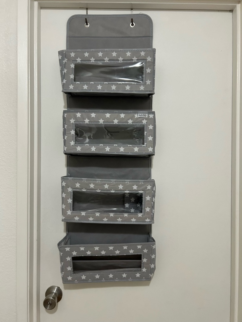 Baby Over-the-Door Nursery Organizer 4-Pocket Hanging Storage Clear Windows